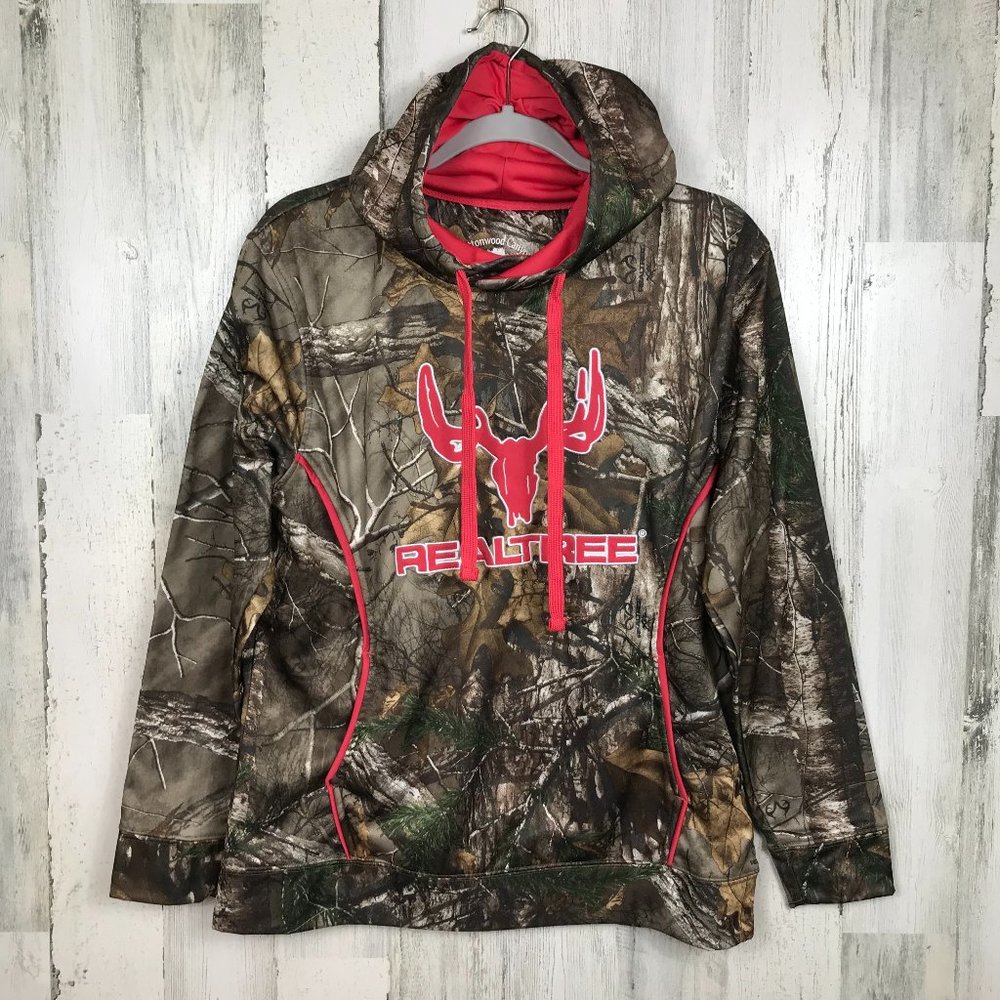 Realtree camo hoodie outdoor hunting pink EUC Med